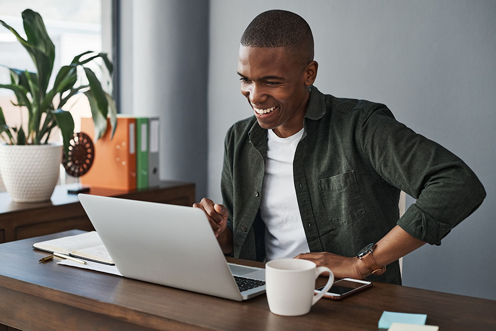 person working on a computer